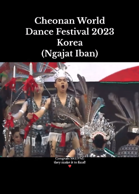 Tarian Ngajat Iban 'Mendunia', Di Cheonan World Dance Festival Korea